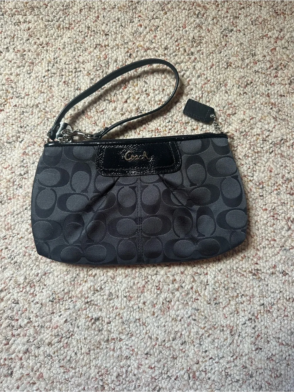 NWT: Coach Black Signature Wristlet